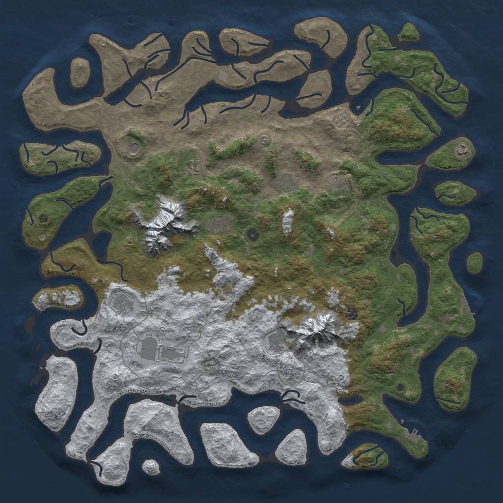 Rust Map: Procedural Map, Size: 6000, Seed: 1538003066, 20 Monuments