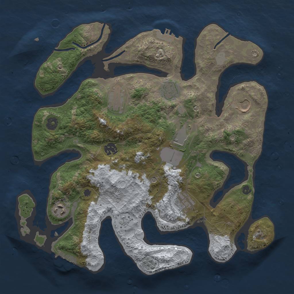 Rust Map: Procedural Map, Size: 3500, Seed: 4708362, 17 Monuments