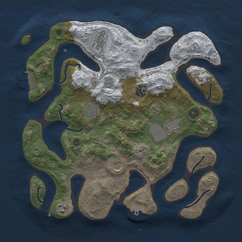 Rust Map: Procedural Map, Size: 3500, Seed: 3987275, 16 Monuments
