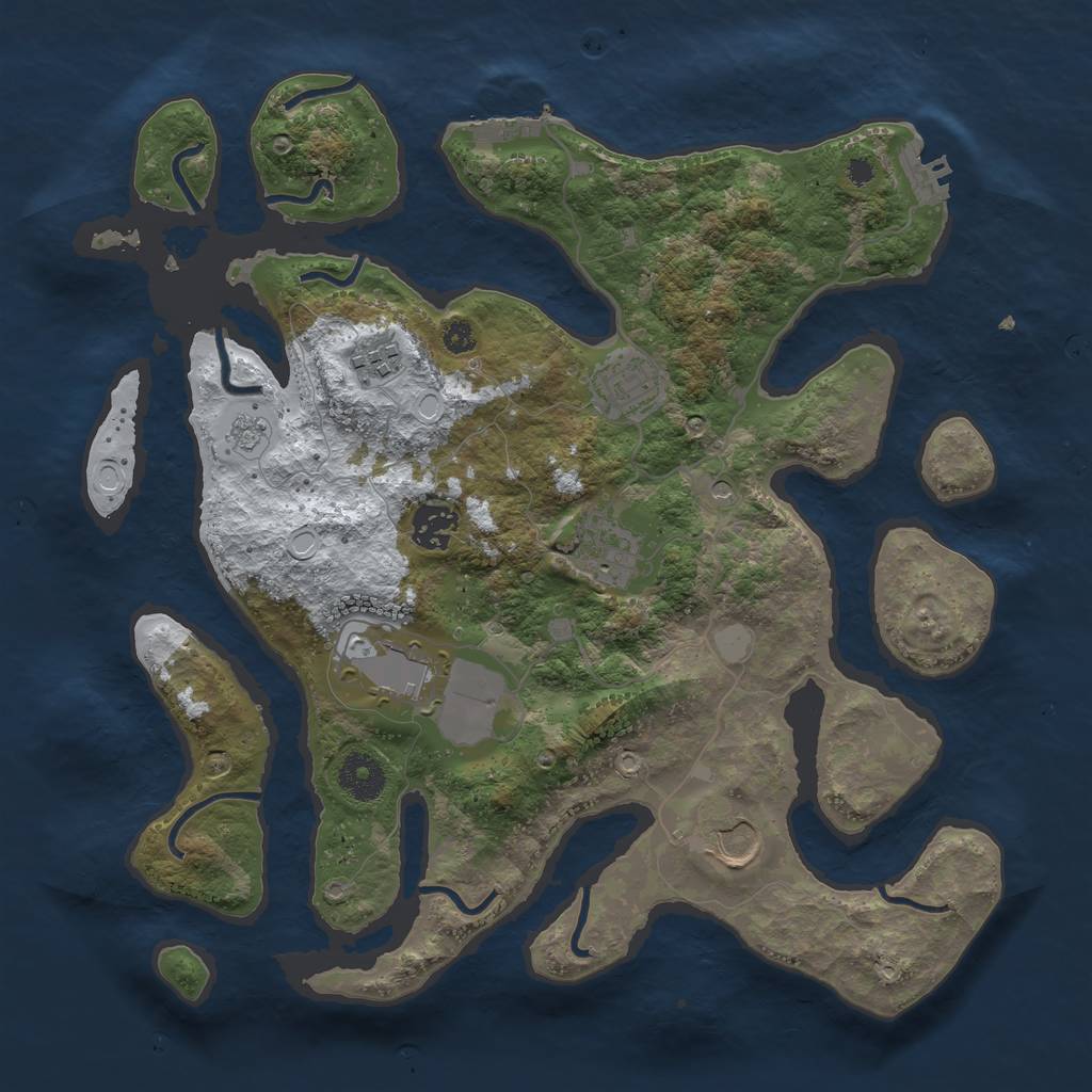 Rust Map: Procedural Map, Size: 3500, Seed: 2970815, 15 Monuments