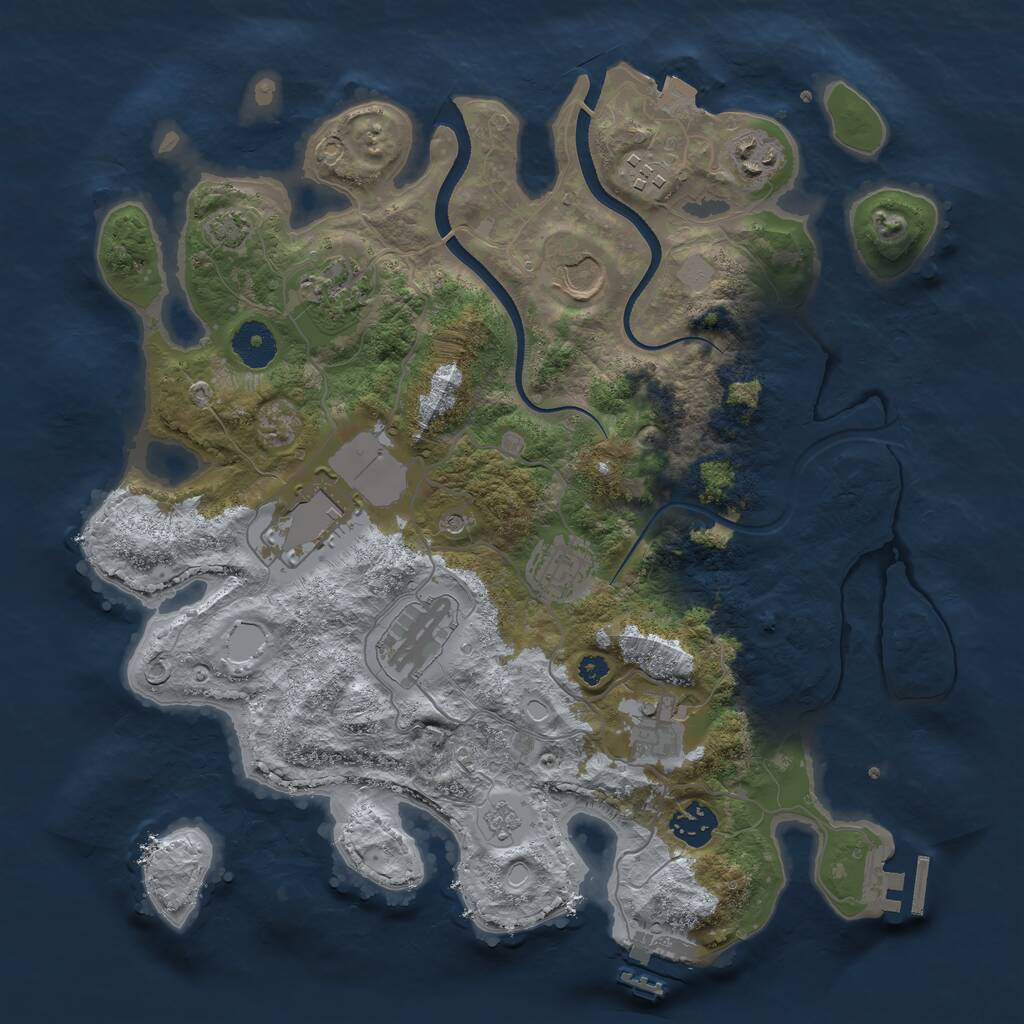 Rust Map: Procedural Map, Size: 3500, Seed: 5154414, 15 Monuments