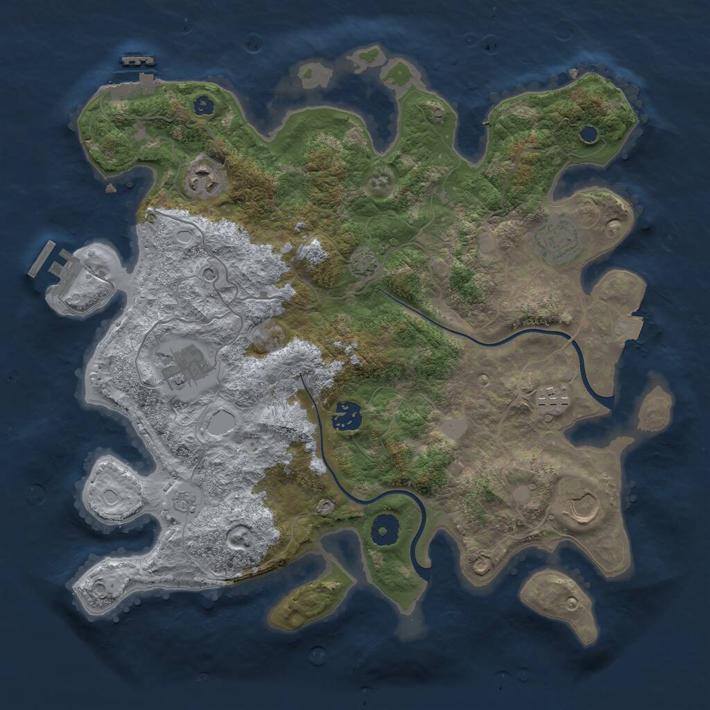 Rust Map: Procedural Map, Size: 3500, Seed: 1949192, 12 Monuments