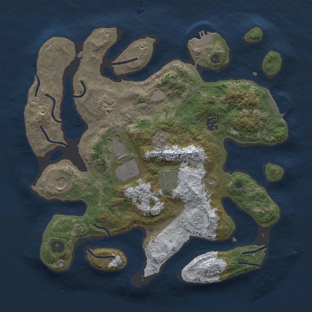 Rust Map: Procedural Map, Size: 3500, Seed: 6430879, 15 Monuments