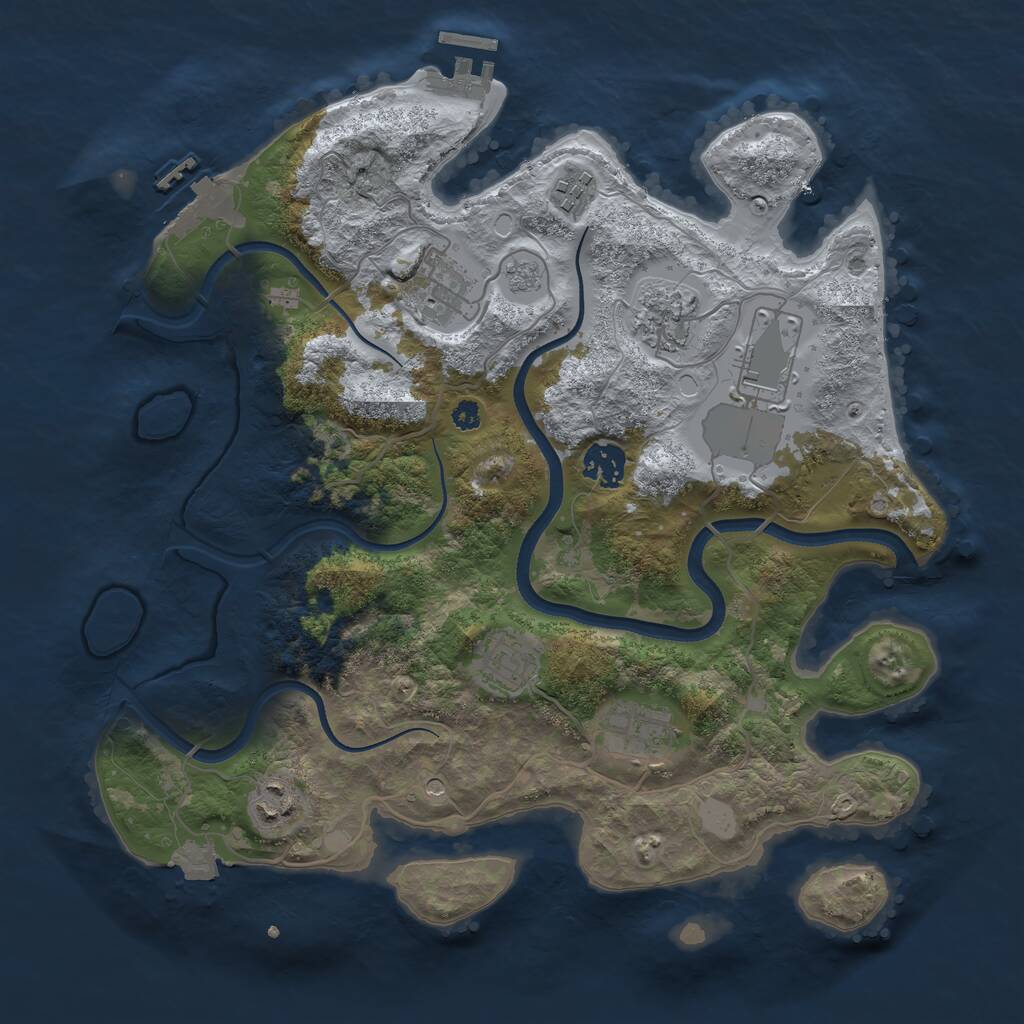 Rust Map: Procedural Map, Size: 3500, Seed: 6159469, 14 Monuments