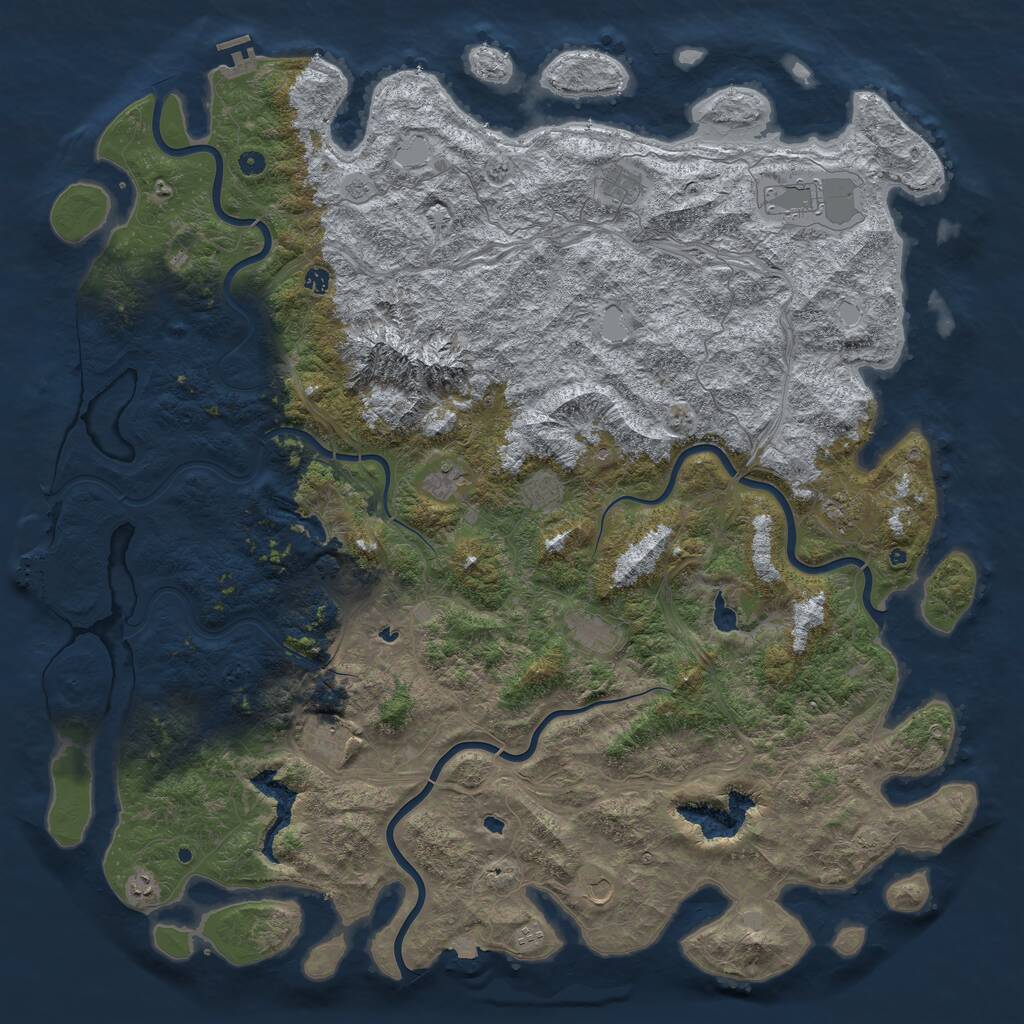 Rust Map: Procedural Map, Size: 6000, Seed: 604, 17 Monuments