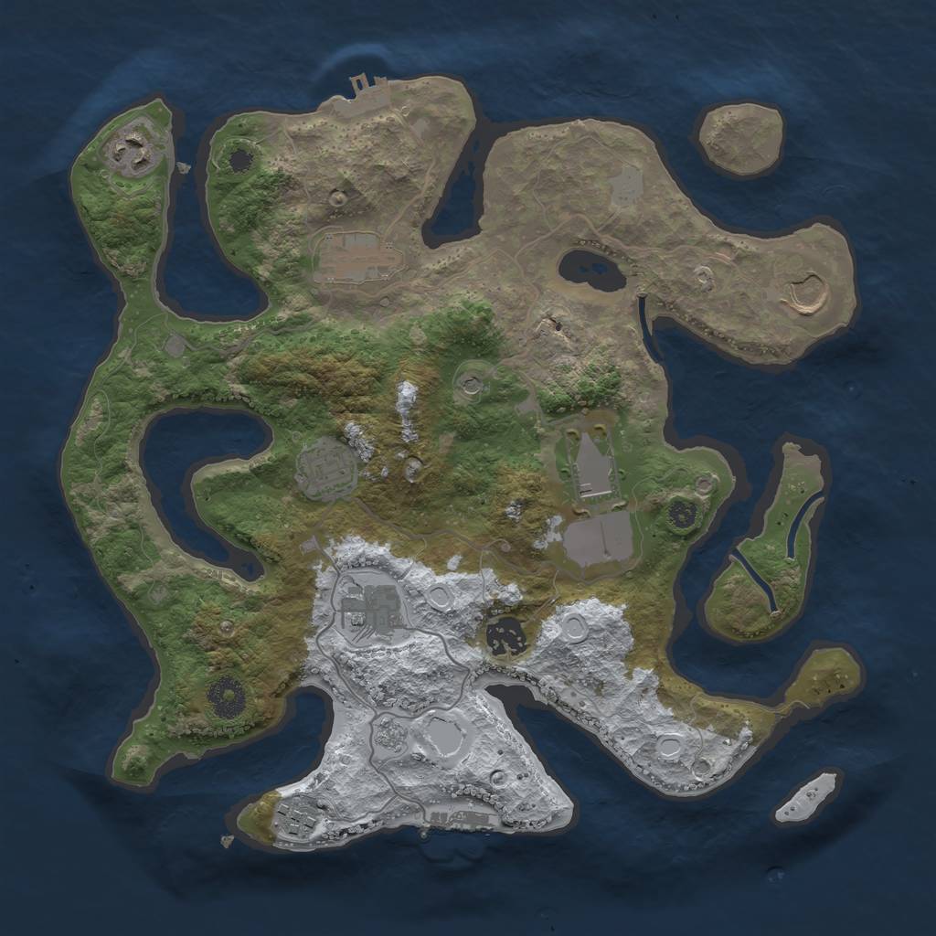Rust Map: Procedural Map, Size: 3500, Seed: 5313481, 17 Monuments