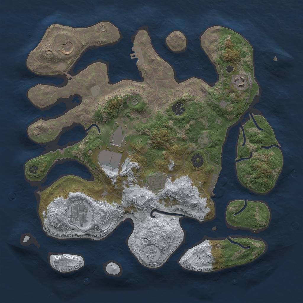 Rust Map: Procedural Map, Size: 3500, Seed: 602992, 15 Monuments