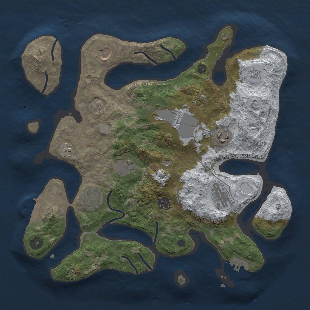 Rust Map: Procedural Map, Size: 3500, Seed: 3006948, 17 Monuments