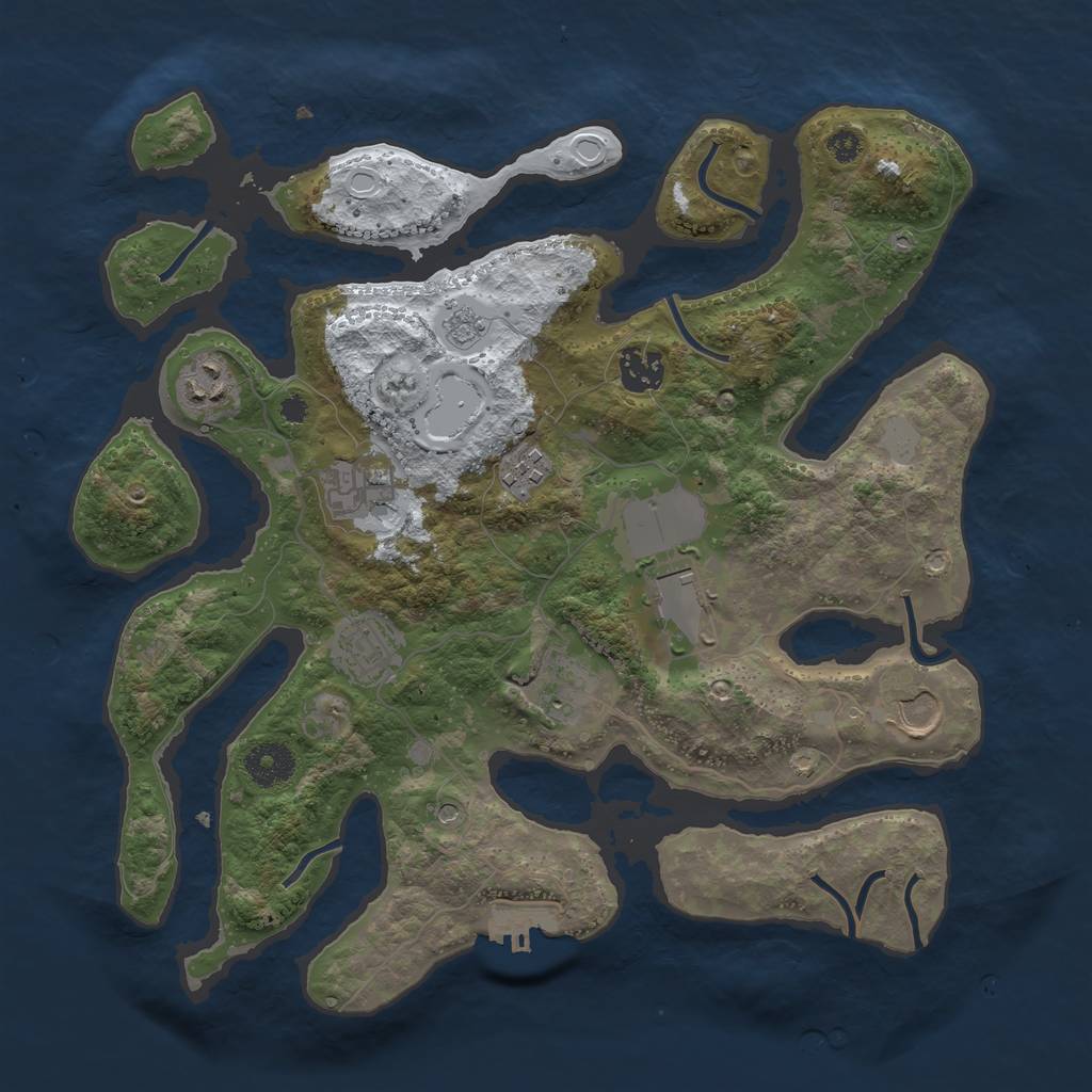 Rust Map: Procedural Map, Size: 3500, Seed: 194496, 16 Monuments