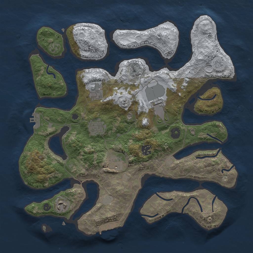 Rust Map: Procedural Map, Size: 3500, Seed: 1085837, 15 Monuments