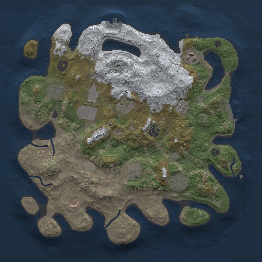 Rust Map: Procedural Map, Size: 3500, Seed: 5165363, 18 Monuments