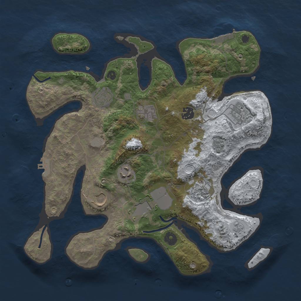Rust Map: Procedural Map, Size: 3500, Seed: 1071310, 17 Monuments
