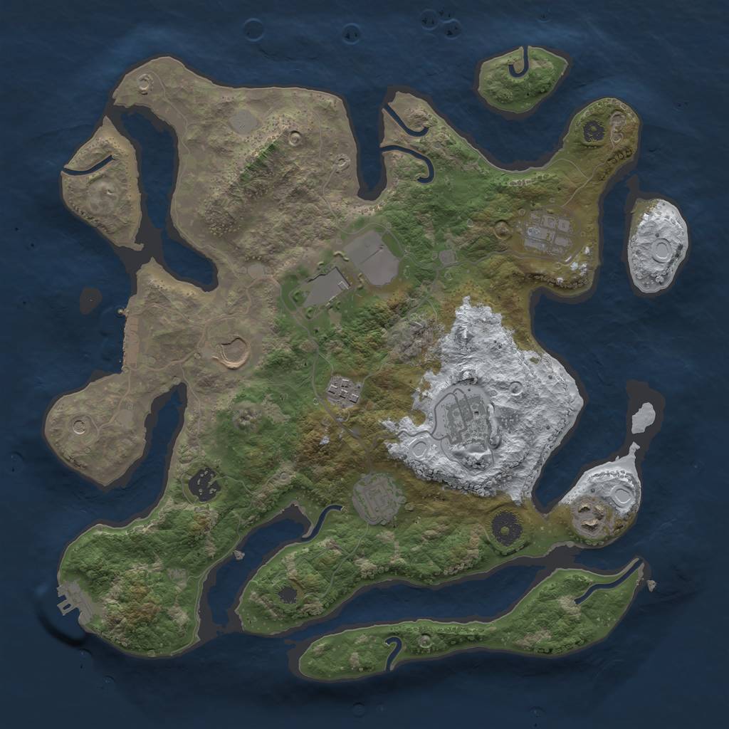 Rust Map: Procedural Map, Size: 3500, Seed: 5099756, 16 Monuments