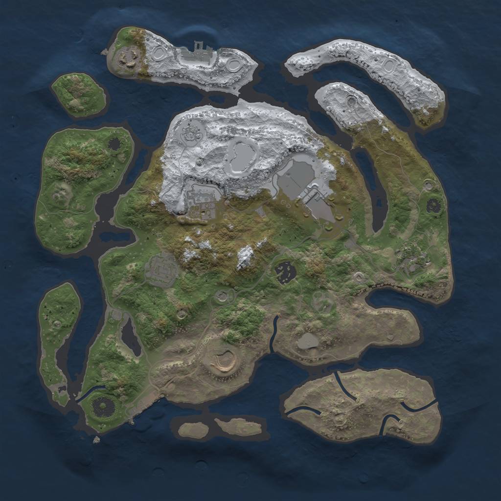 Rust Map: Procedural Map, Size: 3500, Seed: 5079427, 16 Monuments
