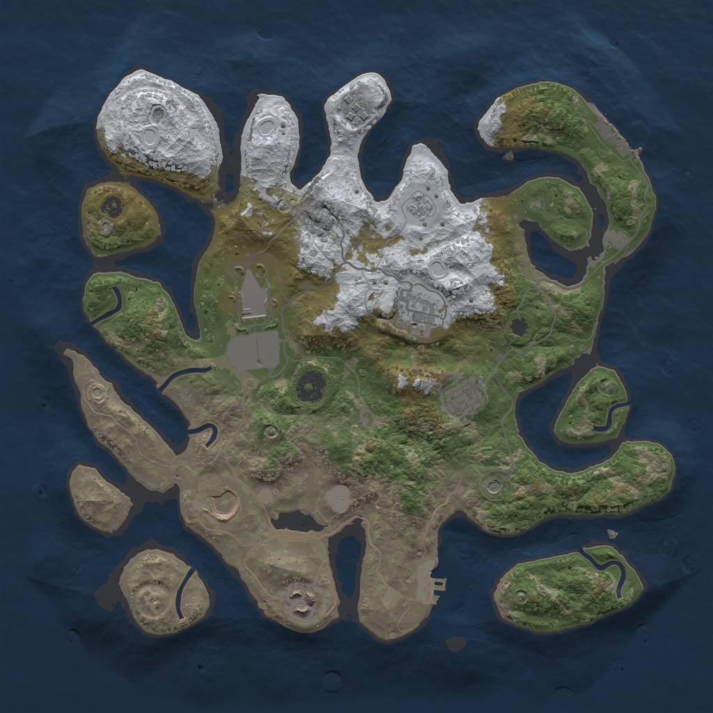 Rust Map: Procedural Map, Size: 3500, Seed: 6366964, 15 Monuments