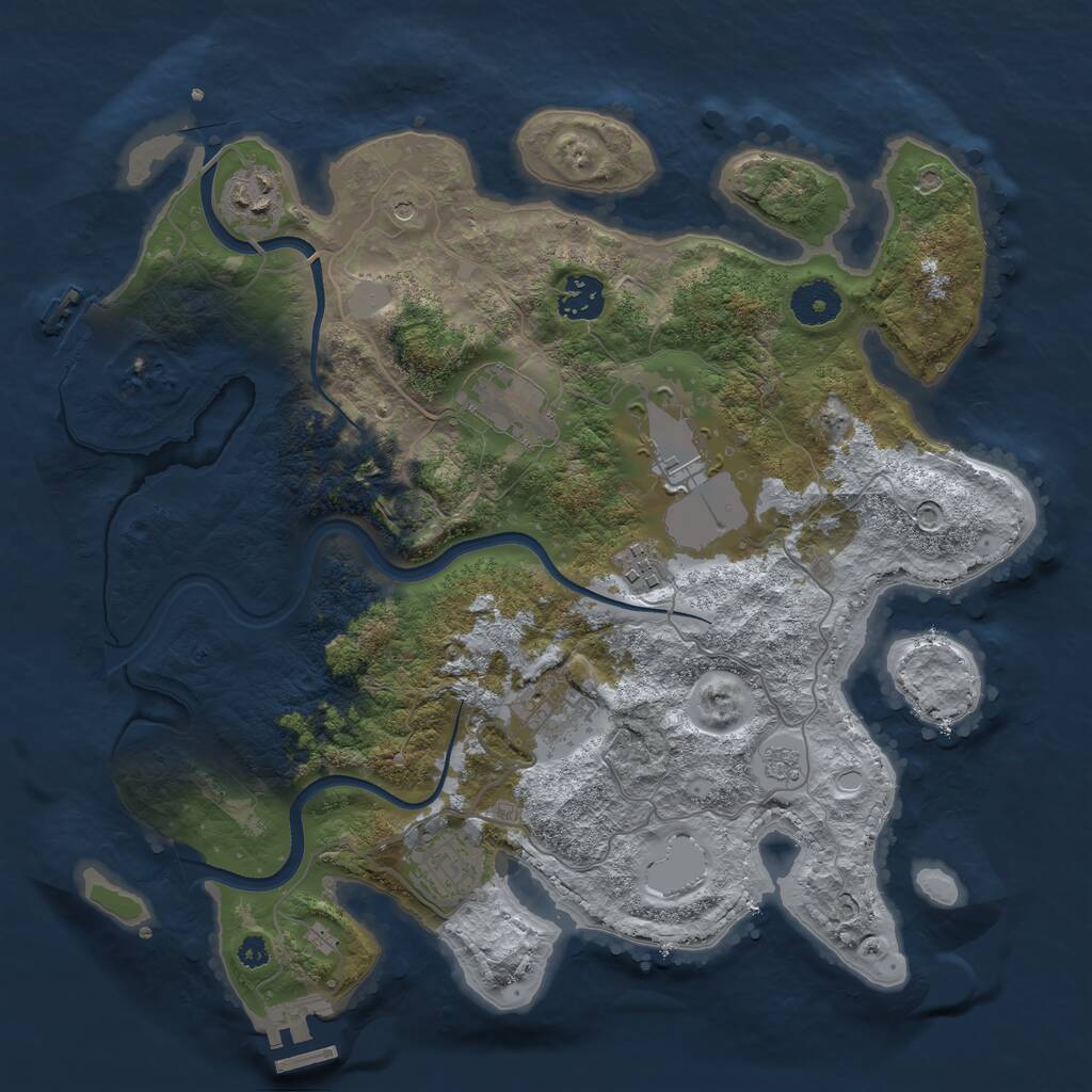Rust Map: Procedural Map, Size: 3500, Seed: 5710197, 13 Monuments