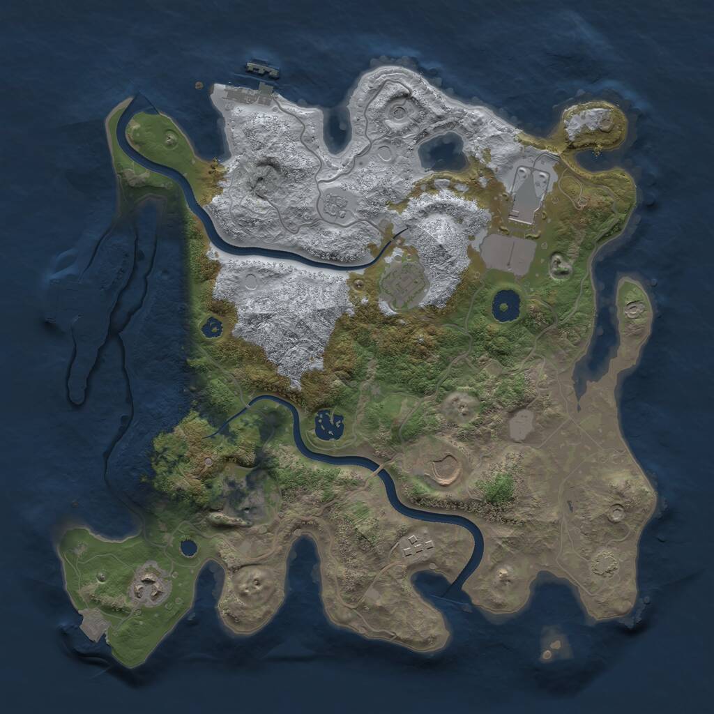 Rust Map: Procedural Map, Size: 3500, Seed: 2147239, 13 Monuments