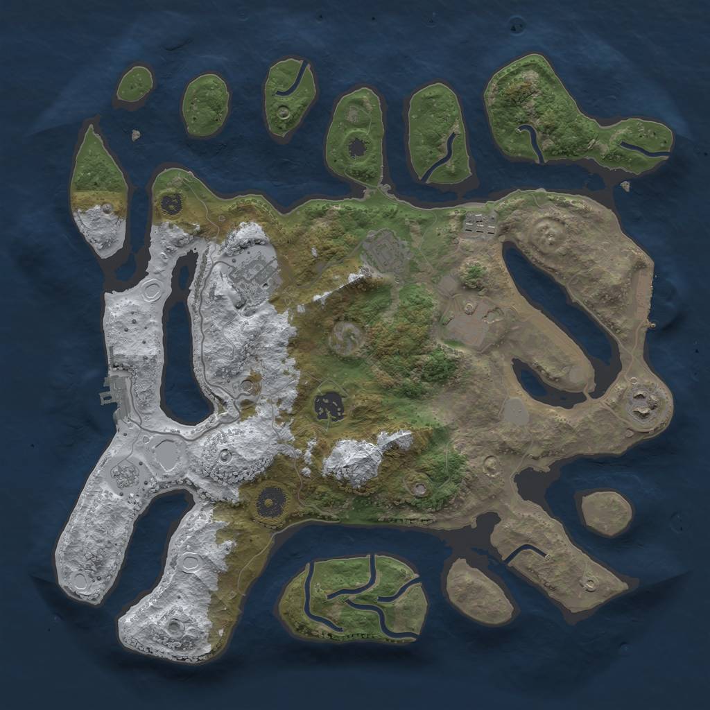 Rust Map: Procedural Map, Size: 3500, Seed: 1175588, 15 Monuments