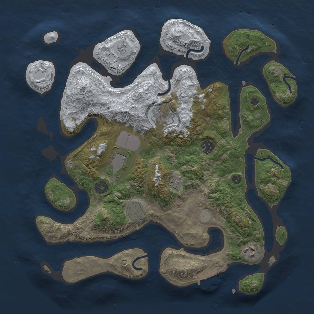 Rust Map: Procedural Map, Size: 3500, Seed: 967773, 13 Monuments