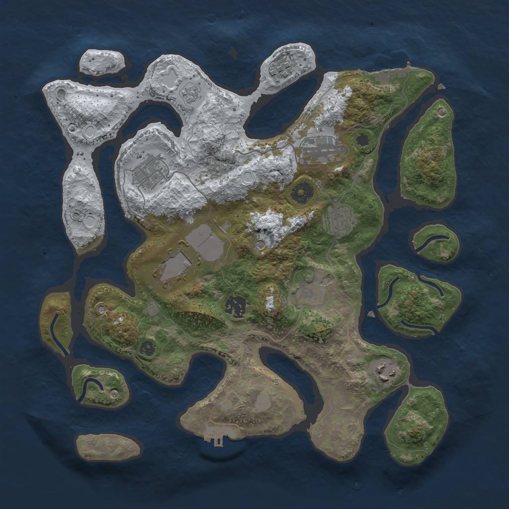 Rust Map: Procedural Map, Size: 3500, Seed: 637767, 17 Monuments