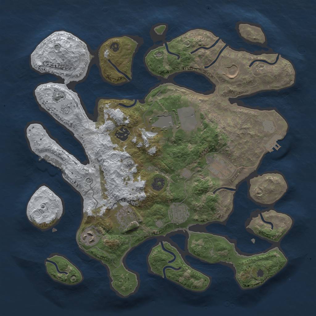 Rust Map: Procedural Map, Size: 3500, Seed: 1982098, 16 Monuments