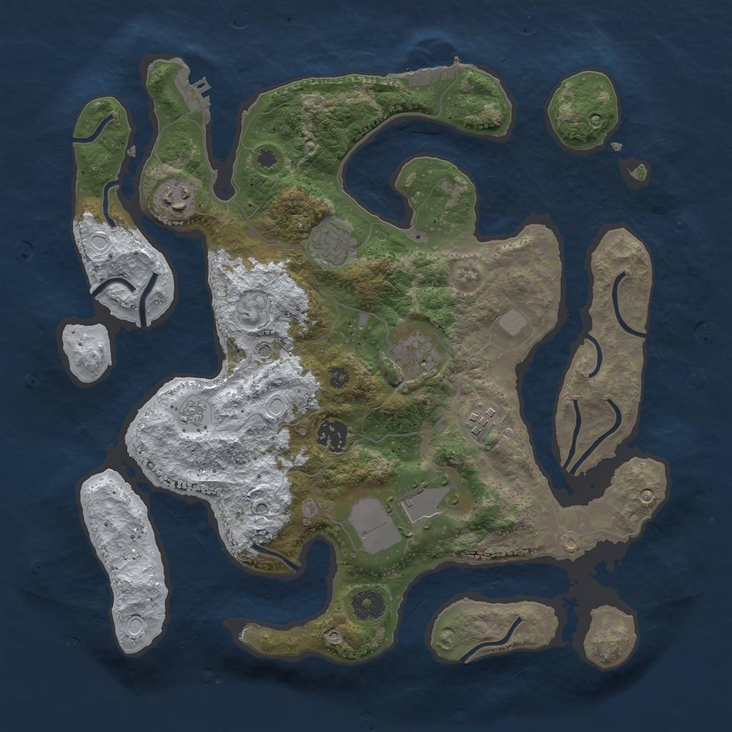 Rust Map: Procedural Map, Size: 3500, Seed: 2260148, 15 Monuments