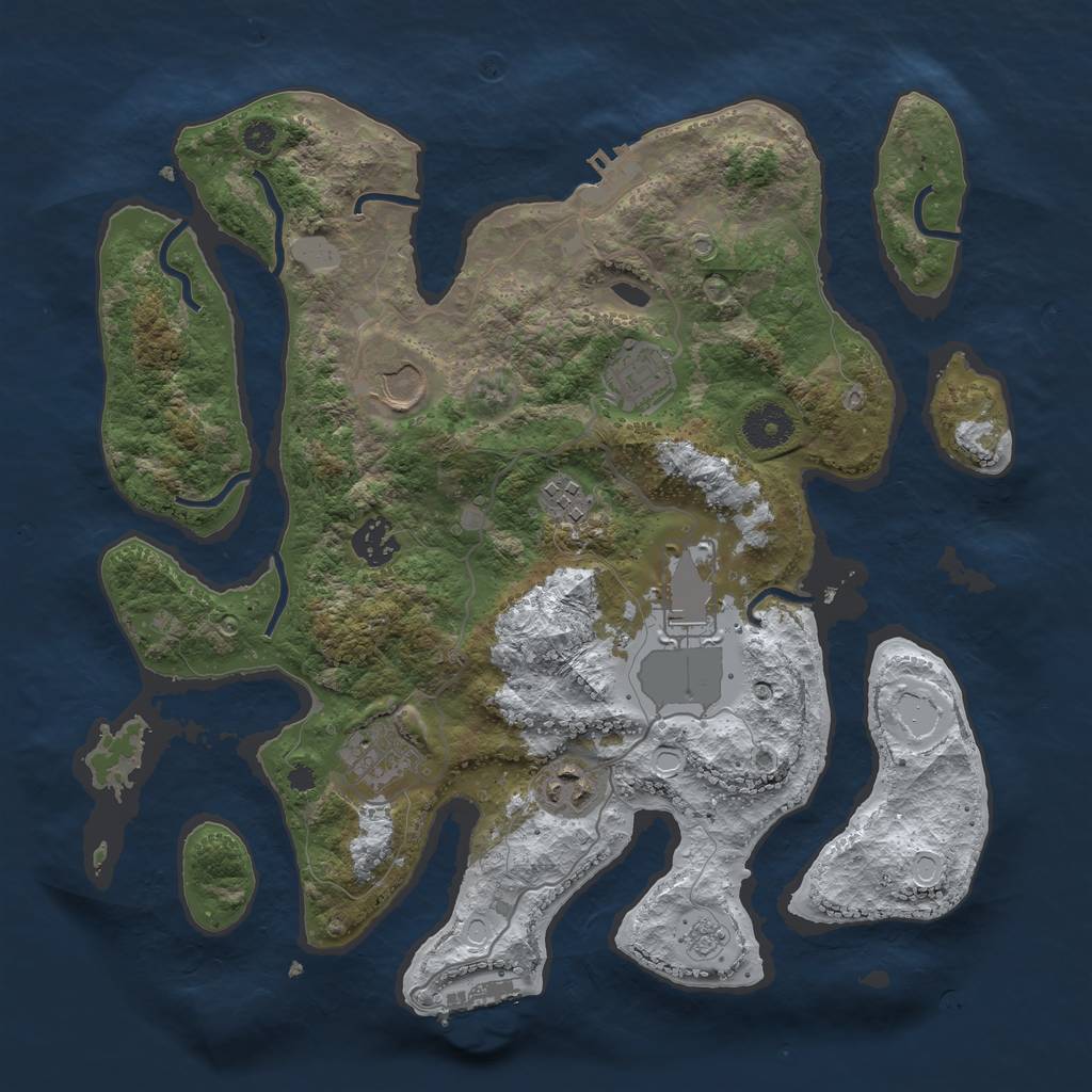 Rust Map: Procedural Map, Size: 3500, Seed: 821699, 15 Monuments