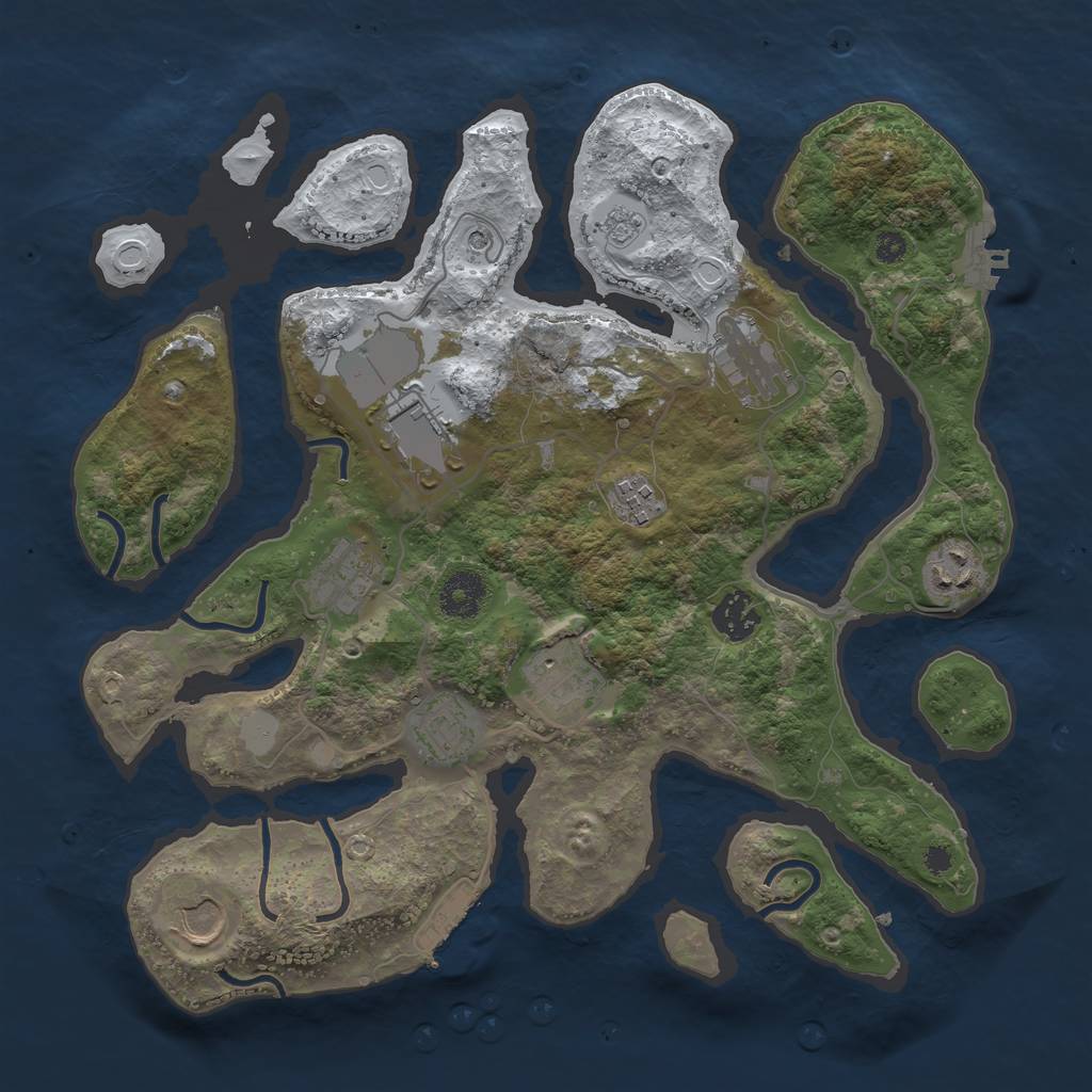 Rust Map: Procedural Map, Size: 3500, Seed: 1946768, 18 Monuments