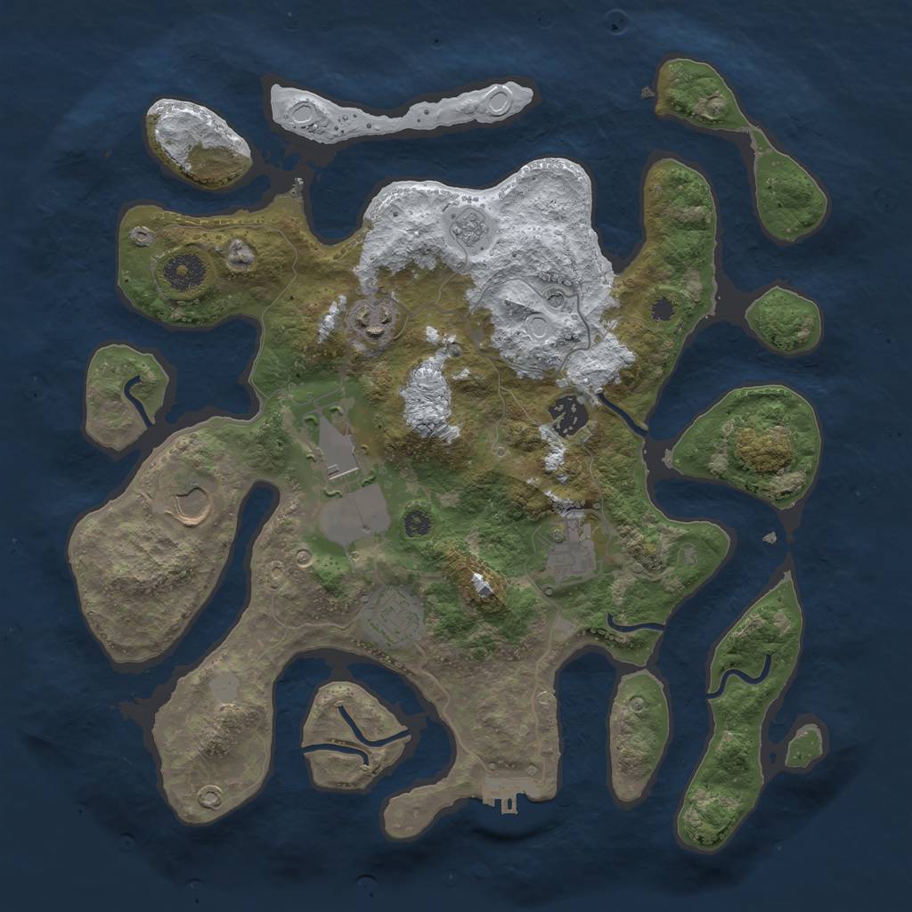 Rust Map: Procedural Map, Size: 3500, Seed: 4459559, 14 Monuments