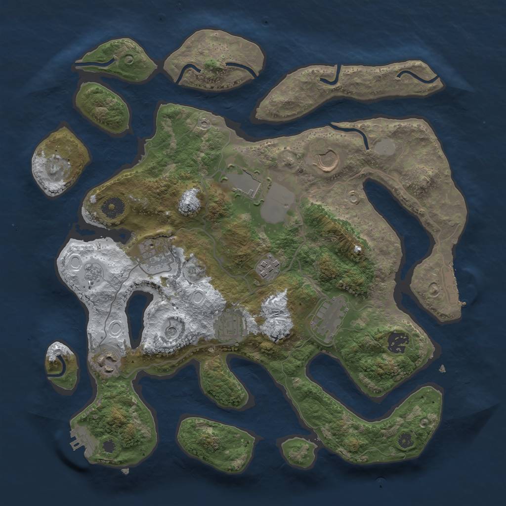 Rust Map: Procedural Map, Size: 3500, Seed: 4963770, 17 Monuments