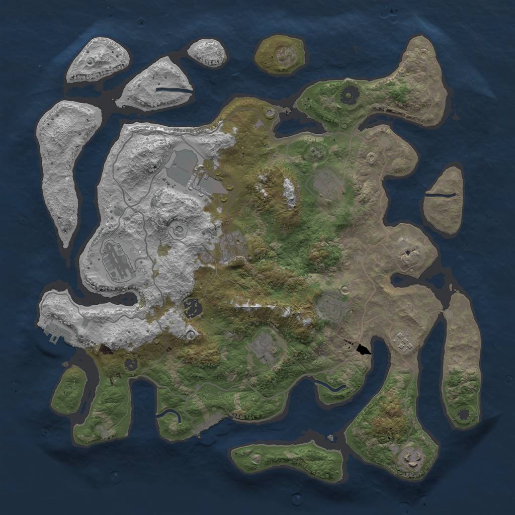 Rust Map: Procedural Map, Size: 4000, Seed: 1501, 14 Monuments