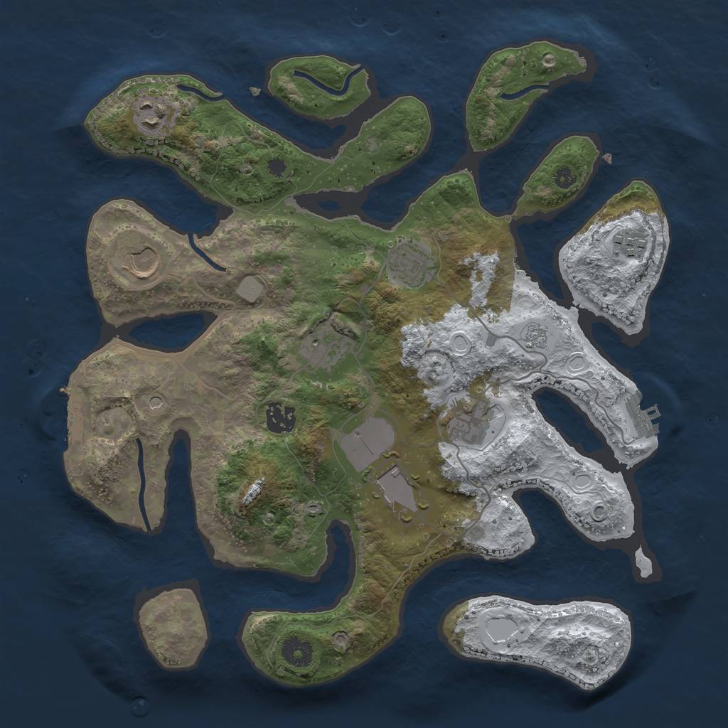 Rust Map: Procedural Map, Size: 3500, Seed: 352972, 17 Monuments