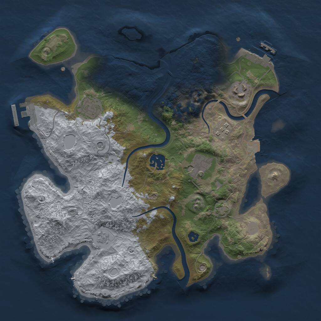 Rust Map: Procedural Map, Size: 3000, Seed: 56966, 11 Monuments