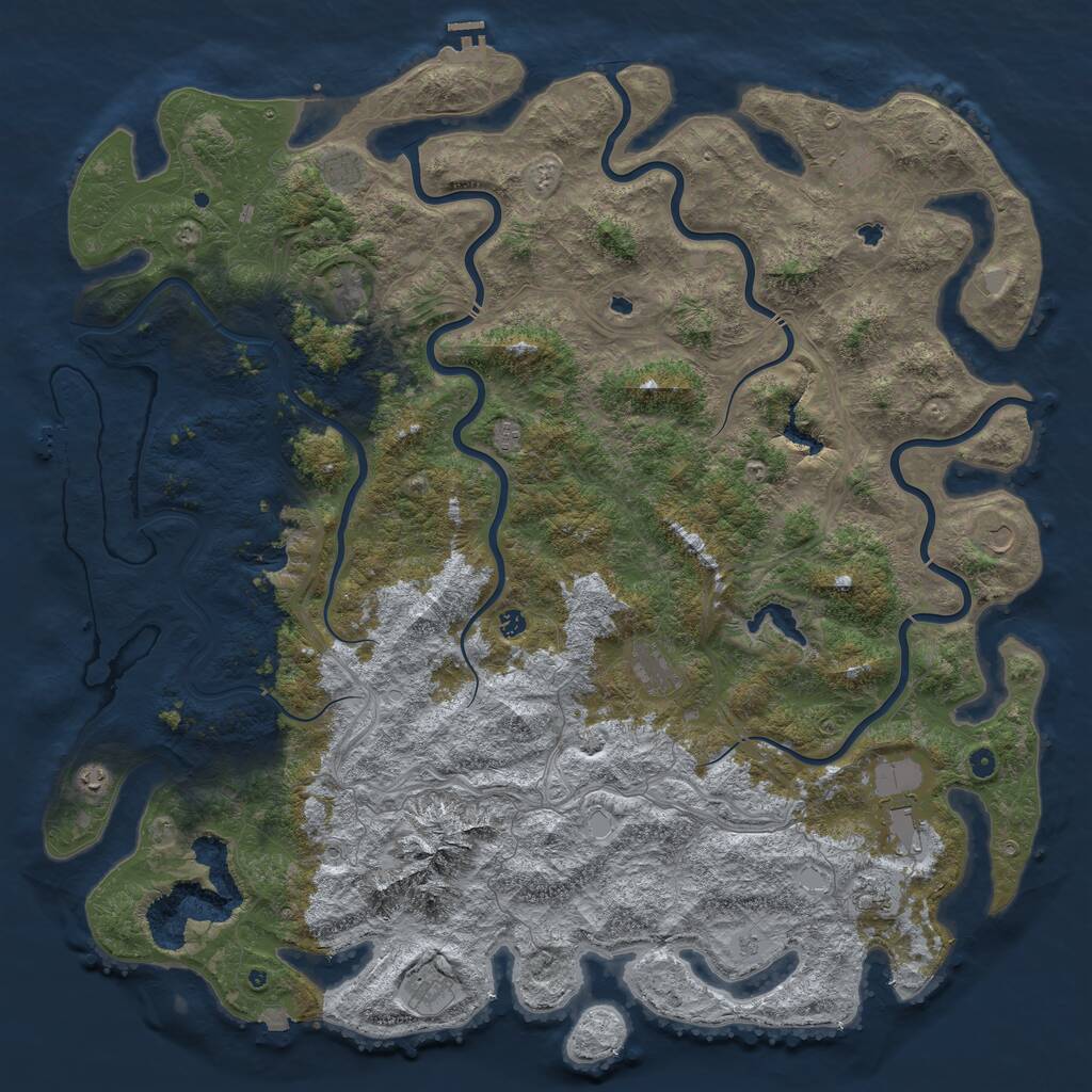 Rust Map: Procedural Map, Size: 6000, Seed: 6845618, 17 Monuments