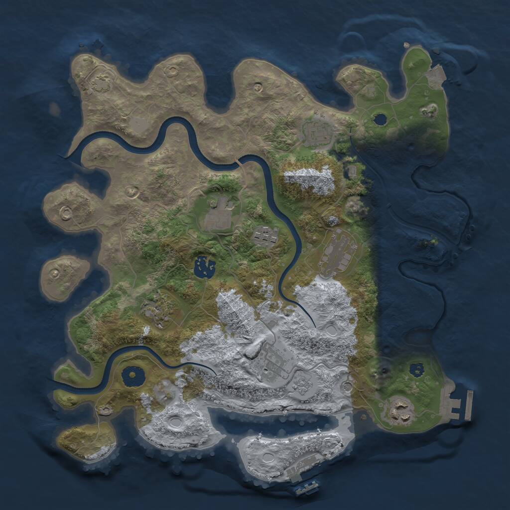 Rust Map: Procedural Map, Size: 3400, Seed: 3113, 14 Monuments