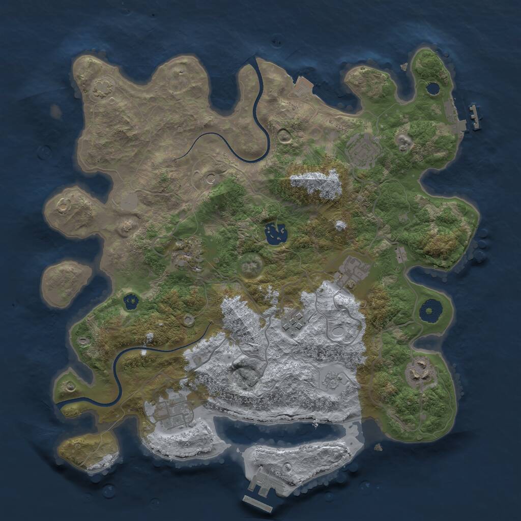 Rust Map: Procedural Map, Size: 3400, Seed: 3113, 13 Monuments