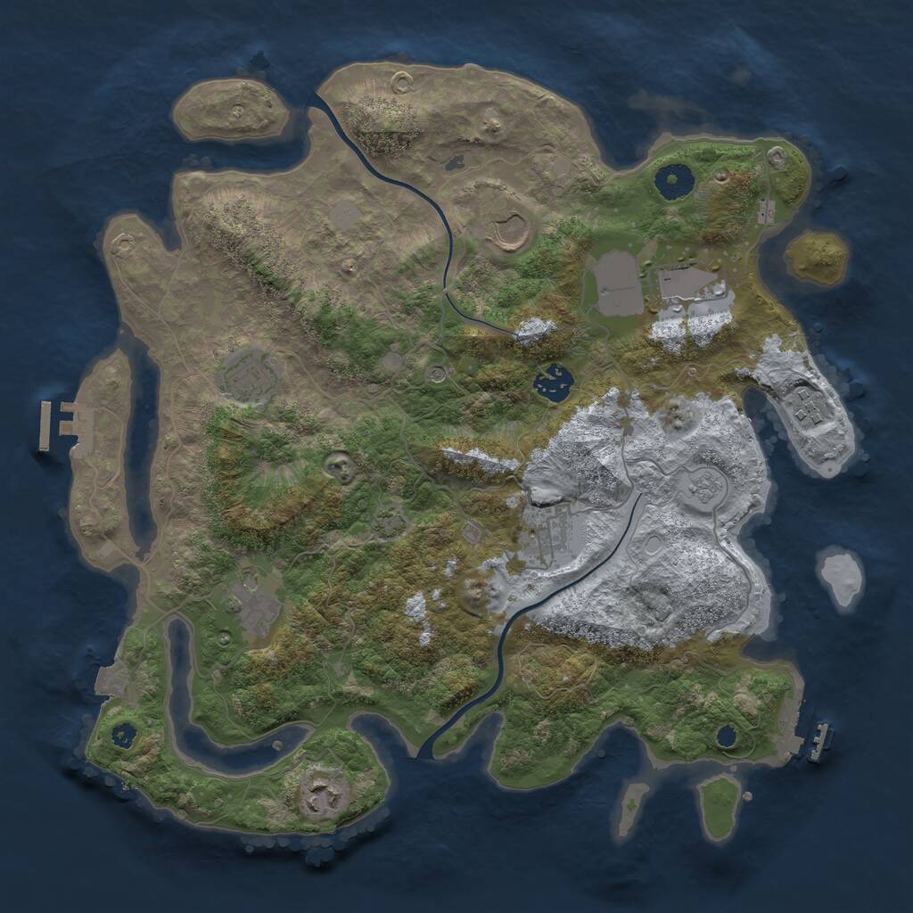 Rust Map: Procedural Map, Size: 3700, Seed: 940016079, 14 Monuments