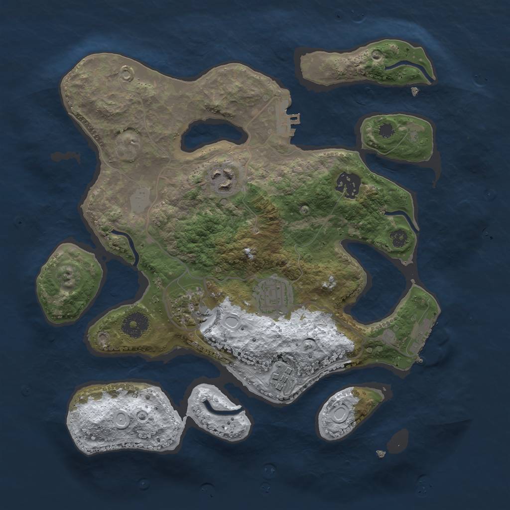 Rust Map: Procedural Map, Size: 3000, Seed: 1738308621, 12 Monuments