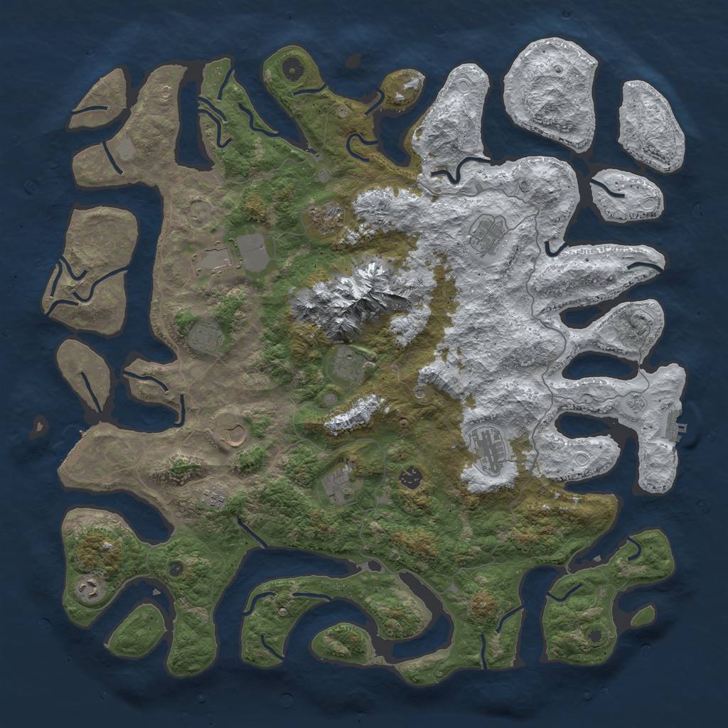 Rust Map: Procedural Map, Size: 5000, Seed: 89947654, 20 Monuments