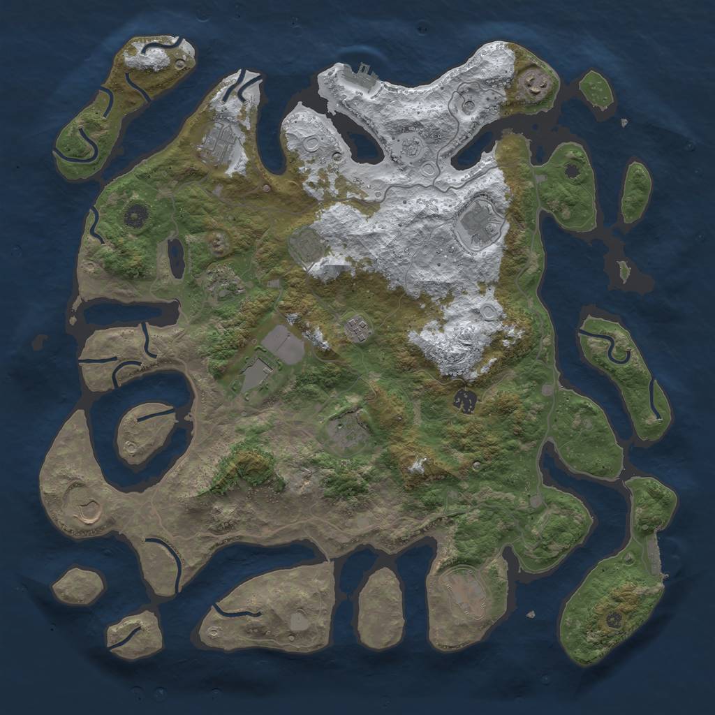 Rust Map: Procedural Map, Size: 4500, Seed: 2749150, 20 Monuments