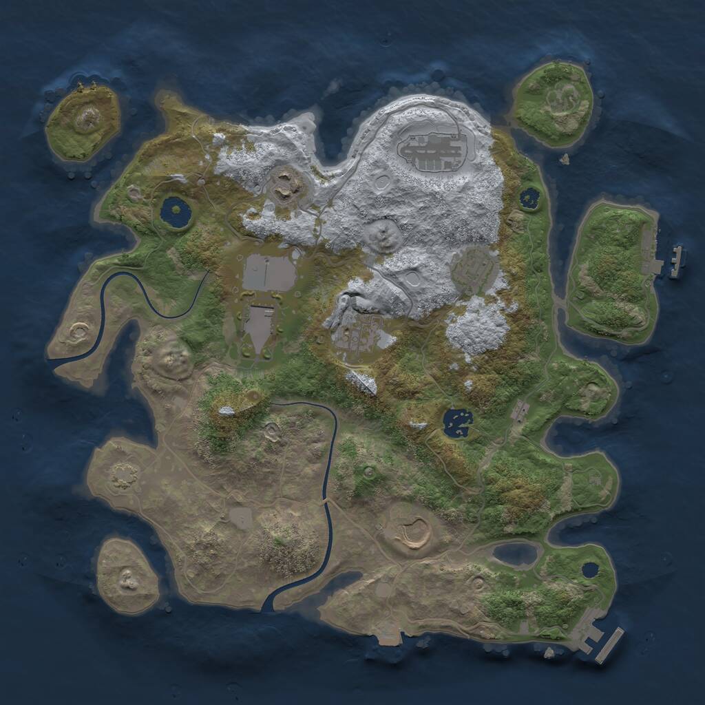 Rust Map: Procedural Map, Size: 3500, Seed: 2498082, 11 Monuments