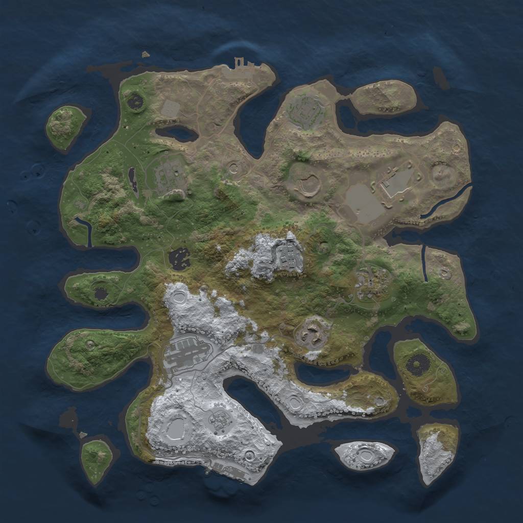 Rust Map: Procedural Map, Size: 3500, Seed: 1497627, 18 Monuments