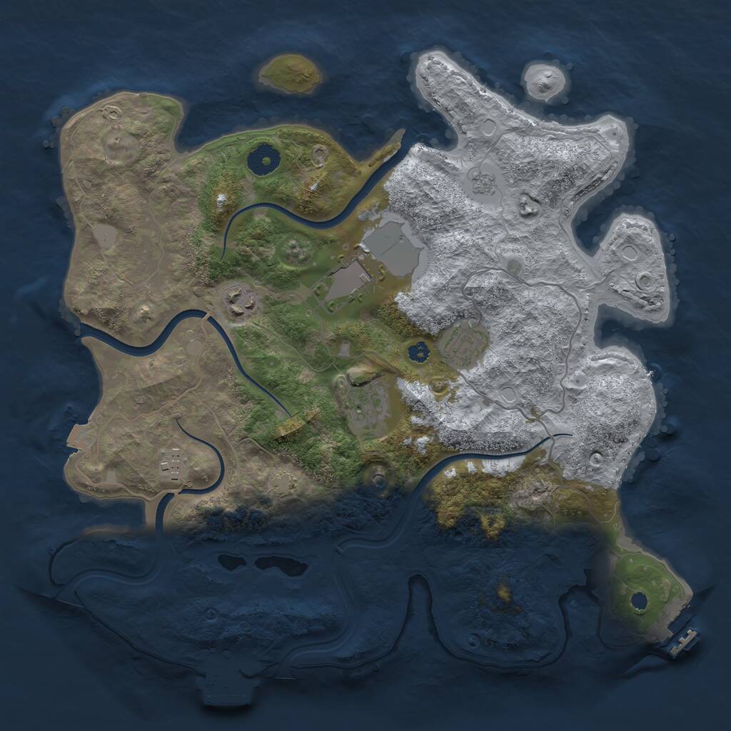 Rust Map: Procedural Map, Size: 3500, Seed: 1412312312, 11 Monuments