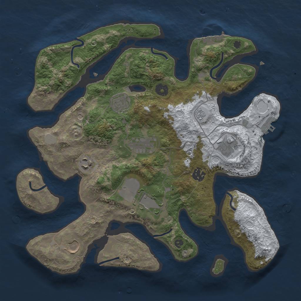 Rust Map: Procedural Map, Size: 3500, Seed: 1722021, 16 Monuments