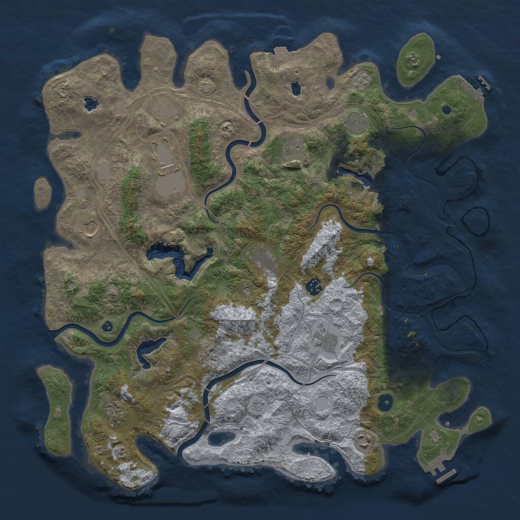 Rust Map: Procedural Map, Size: 4750, Seed: 156106, 17 Monuments