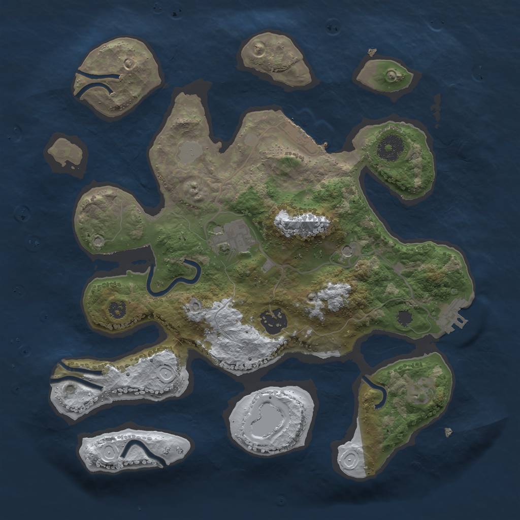 Rust Map: Procedural Map, Size: 3000, Seed: 271275, 10 Monuments