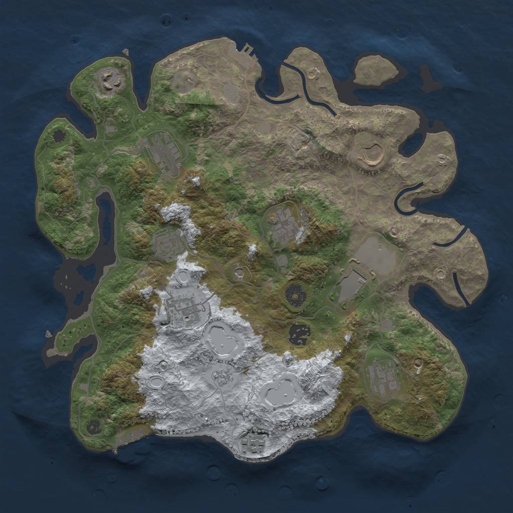 Rust Map: Procedural Map, Size: 3500, Seed: 5310612, 19 Monuments