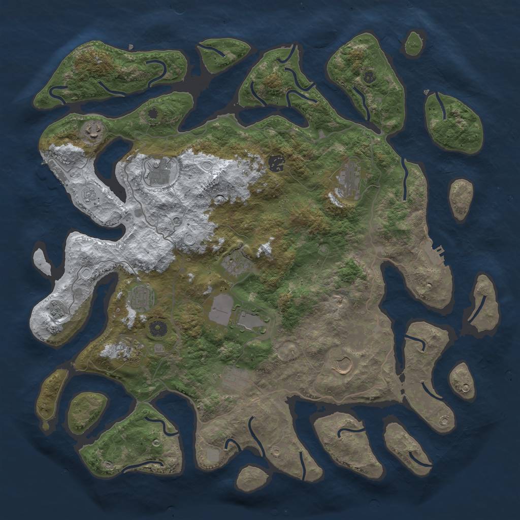 Rust Map: Procedural Map, Size: 4500, Seed: 6982, 20 Monuments