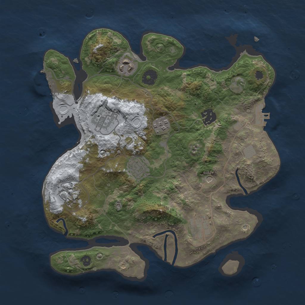 Rust Map: Procedural Map, Size: 3000, Seed: 2437431, 15 Monuments