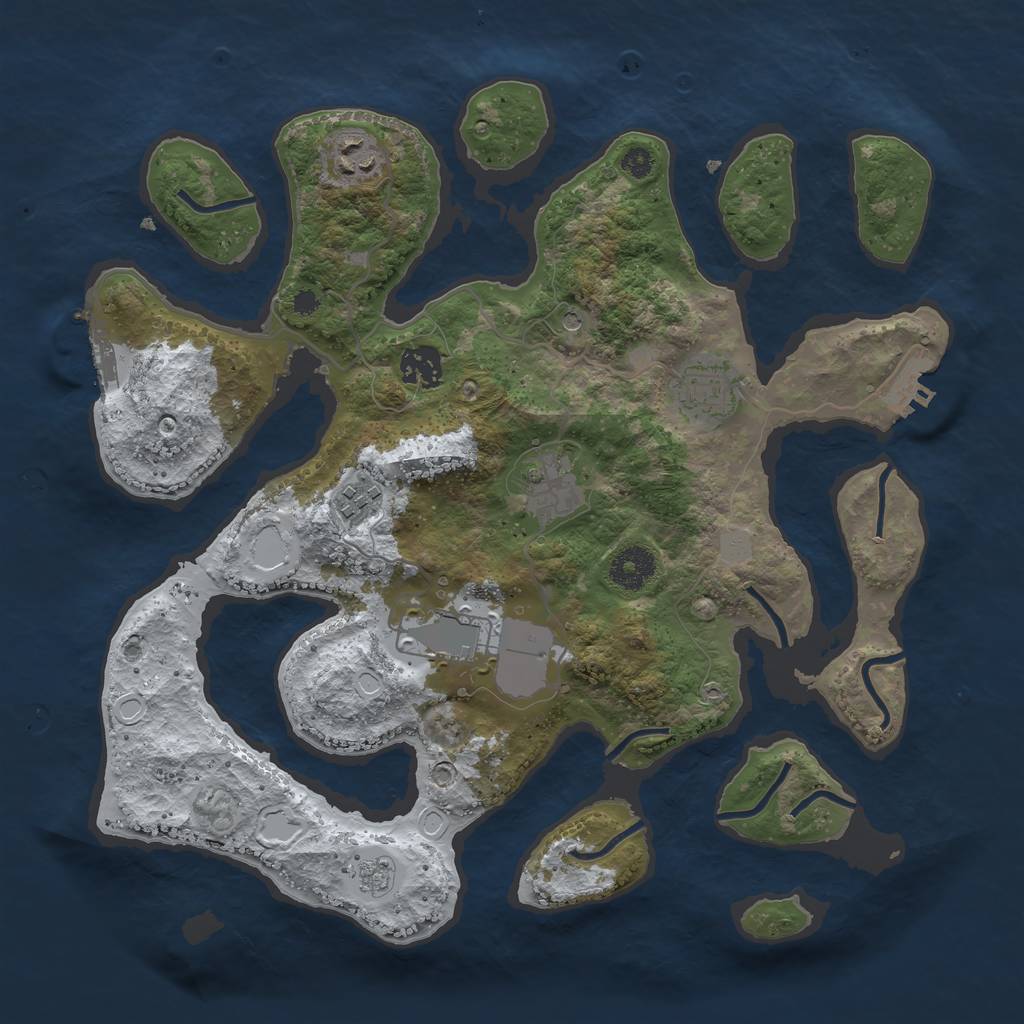 Rust Map: Procedural Map, Size: 3500, Seed: 1870813, 15 Monuments